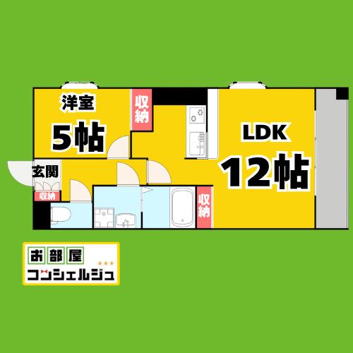 リバパレス鶴舞(1LDK/6階)の間取り写真