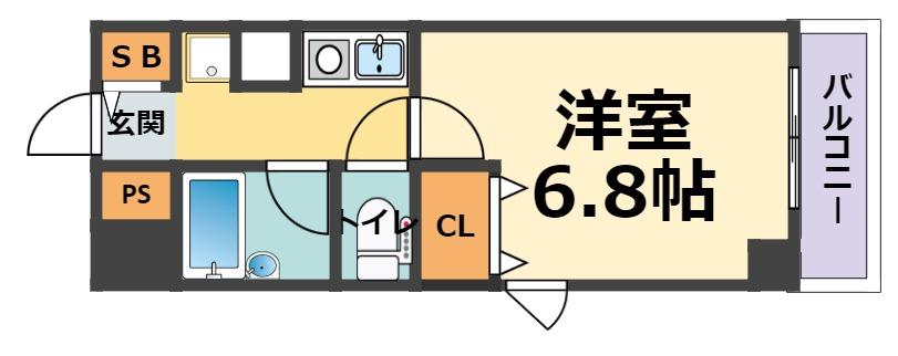 パルメーラ甲子園口(1K/2階)の間取り写真