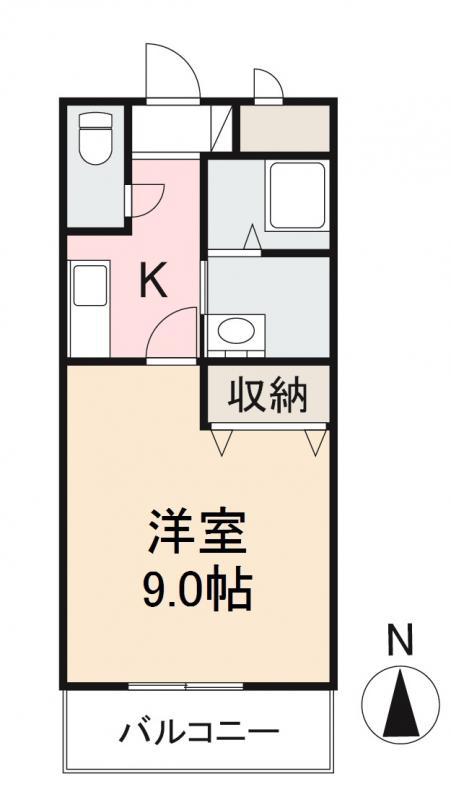 ユナイテッドI(1K/3階)の間取り写真