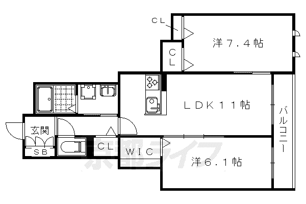 コート吉祥(2LDK/3階)の間取り写真