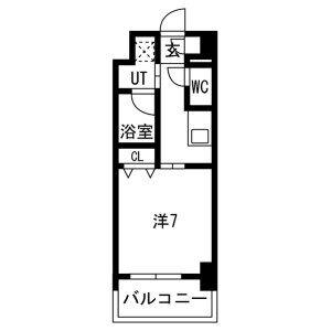 レジデンス東別院スクエアII(1K/4階)の間取り写真