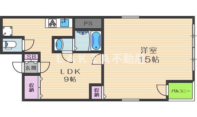 大宝中之島ビル(1LDK/6階)の間取り写真