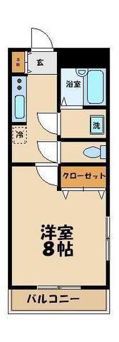 ミレニアム経堂(1K/3階)の間取り写真