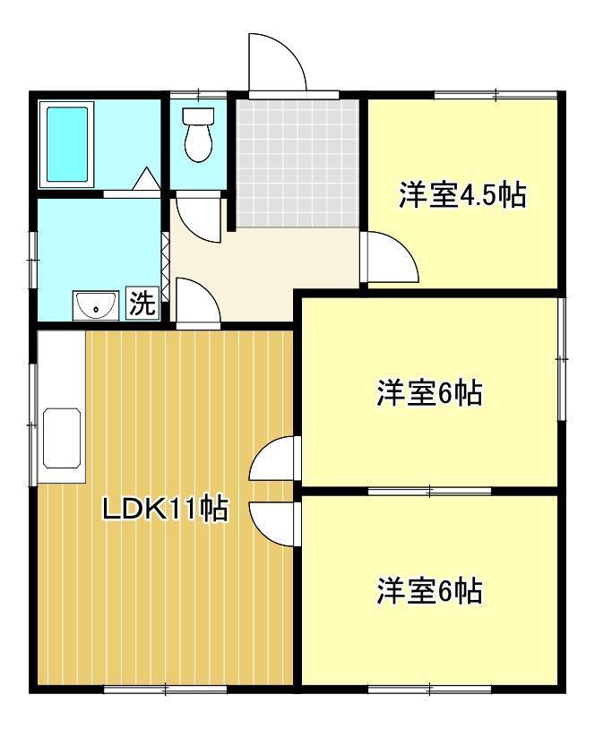 モンデール山の手(3LDK/1階)の間取り写真