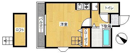 加島ビル(ワンルーム/3階)の間取り写真