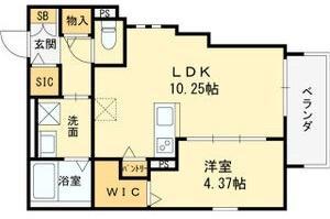 住之江区浜口西1丁目共同(1LDK/2階)の間取り写真