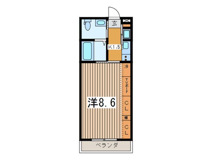 リブリ・平塚(1K/2階)の間取り写真
