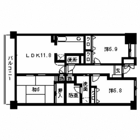 ラ・カーサ290(3LDK/5階)の間取り写真