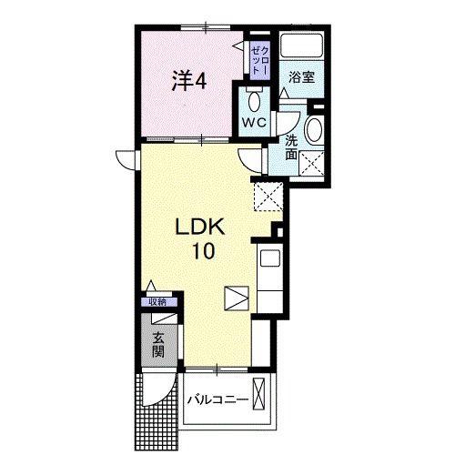 コーポラス誉(1LDK/1階)の間取り写真