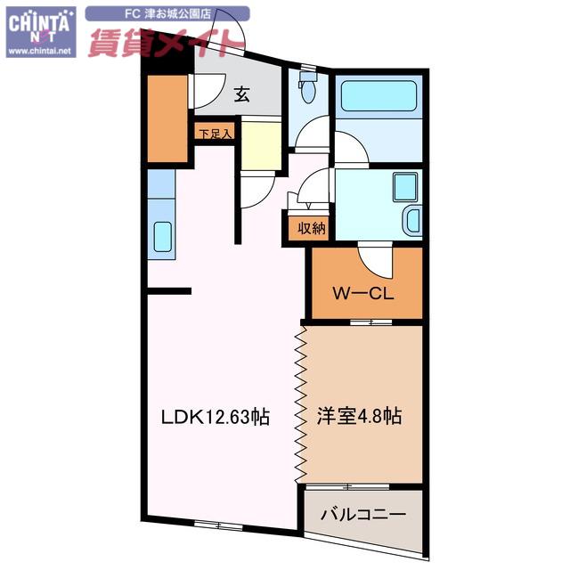 GARDEN HOUSE 大谷町II(1LDK/2階)の間取り写真