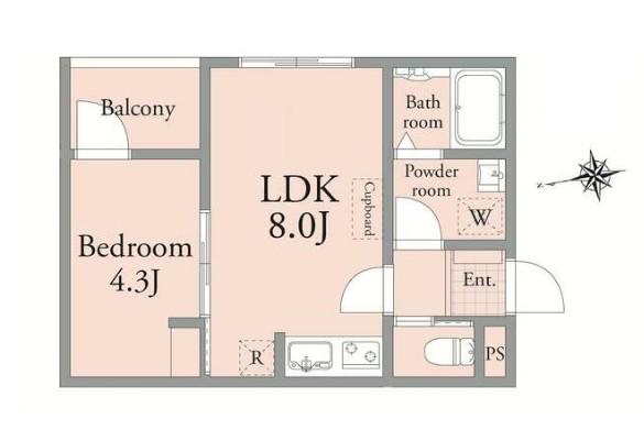 アーベインテラスお花茶屋(1LDK/1階)の間取り写真