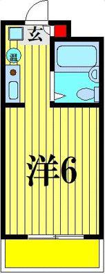 パークヴィラ千人町(ワンルーム/4階)の間取り写真