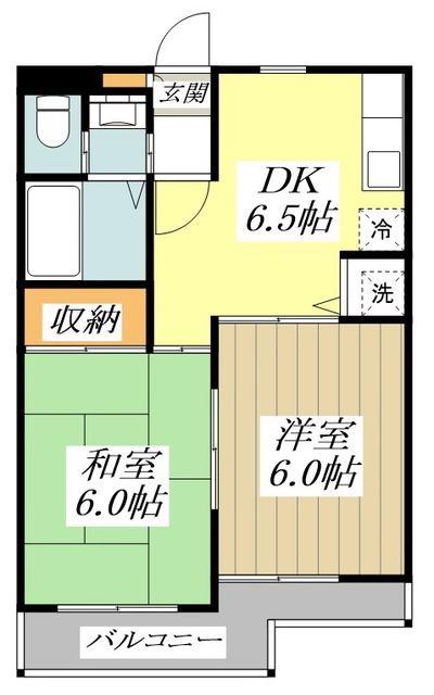 コーポ ド ルミオ(2DK/1階)の間取り写真