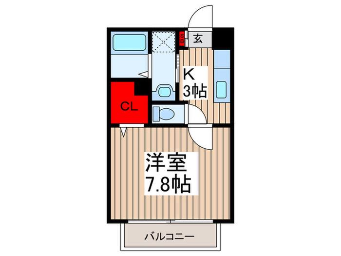 ボヌール・プリエ(1K/1階)の間取り写真