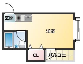 マーキュリー東住吉A棟(ワンルーム/1階)の間取り写真