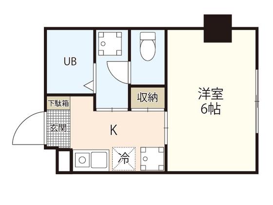 エオス竹屋町(1K/3階)の間取り写真