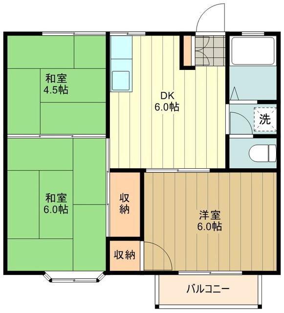 クローカス(3DK/1階)の間取り写真