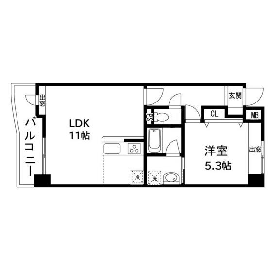 GRAN VILLE 39S(1LDK/9階)の間取り写真