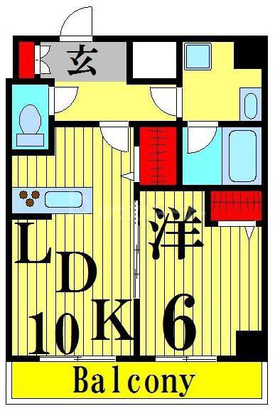 ティモーネ深川リーヴァ(1LDK/2階)の間取り写真