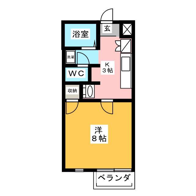 朝日プラザ静岡古庄(1K/2階)の間取り写真