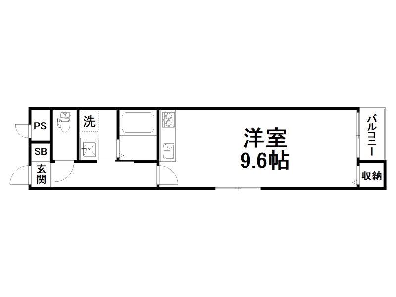 ラパン四条大宮(ワンルーム/1階)の間取り写真