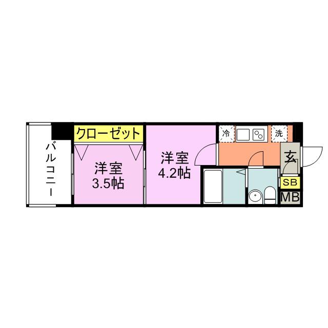 V-TOWER NO60(2K/16階)の間取り写真