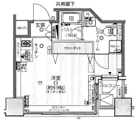 アイフォート千住曙町(ワンルーム/8階)の間取り写真