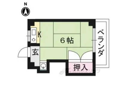 森田マンション東棟(ワンルーム/4階)の間取り写真