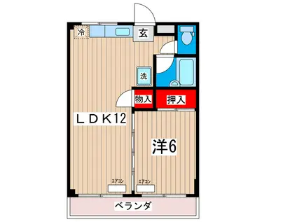 ドミール・キクチ高萩(1LDK/1階)の間取り写真
