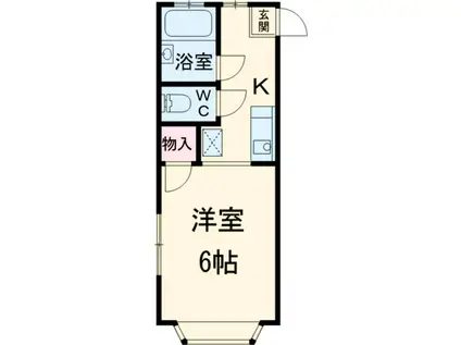 リベラハウス(1K/2階)の間取り写真