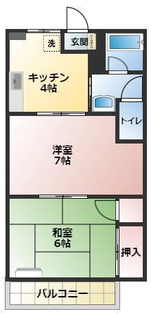 メゾンクリーン(2DK/2階)の間取り写真