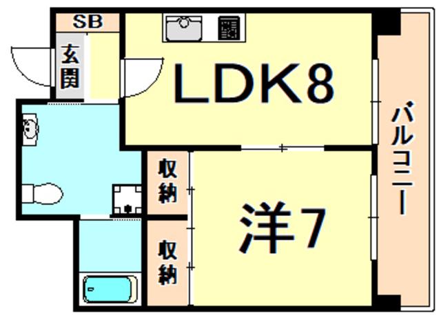エスペランサ藤井II(1LDK/2階)の間取り写真