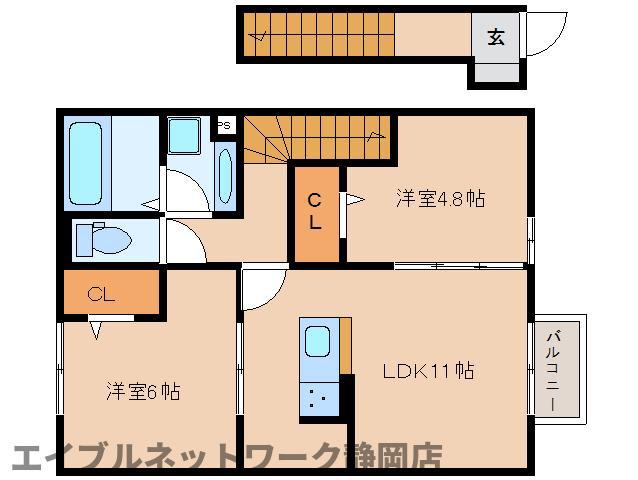 レナシード(2LDK/2階)の間取り写真