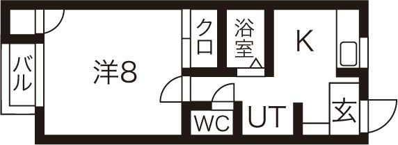 ネオ・メープル高松(1K/1階)の間取り写真