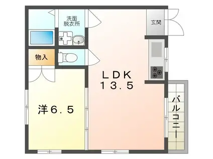 コーポ福寿(1LDK/3階)の間取り写真