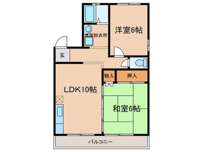 さくらコーポ(2LDK/2階)の間取り写真