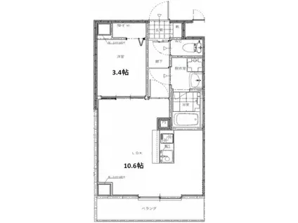 寺家駅前レジデンスICZ(1LDK/3階)の間取り写真