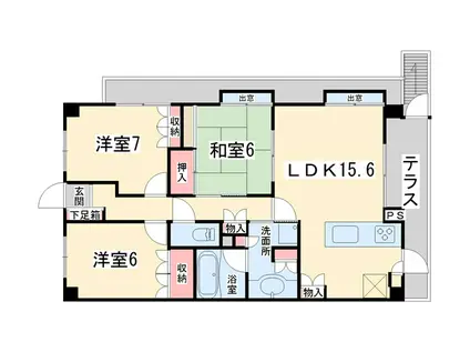 レピア東山神宮道アーバンライフ(3LDK/1階)の間取り写真