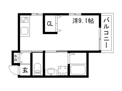 K-MAISONROCHE(ワンルーム/2階)の間取り写真