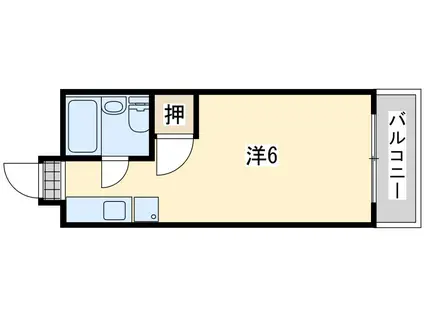 ジョイフル相生(ワンルーム/2階)の間取り写真