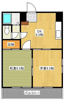 第2田中ビル(2DK/2階)の間取り写真