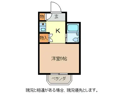 マンシオーネアサール(1K/3階)の間取り写真