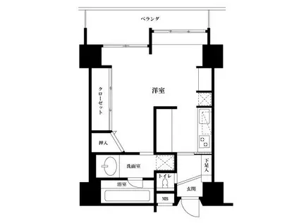 中野スカイマンション(ワンルーム/12階)の間取り写真