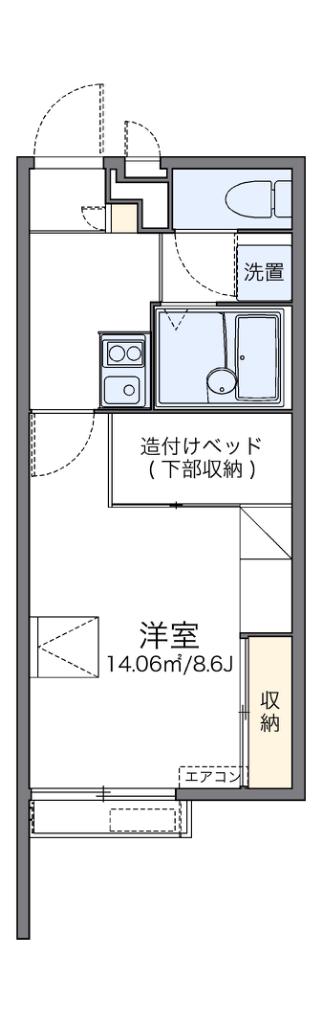 レオパレステイルザウエスト(1K/2階)の間取り写真