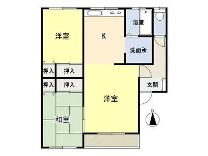 柏林ハイツ(2LDK/2階)の間取り写真