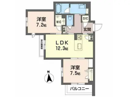 サウスMAISONさくら(2LDK/1階)の間取り写真
