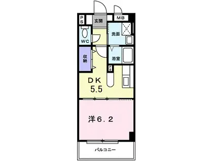 ピュア ステージ鎌倉(1DK/2階)の間取り写真