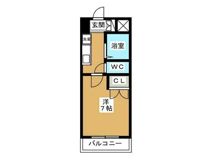 レジディア浦安(1K/3階)の間取り写真