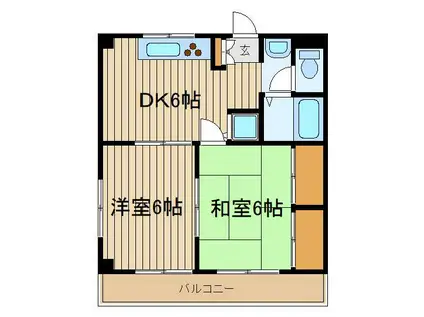 サニーエステート(2DK/1階)の間取り写真