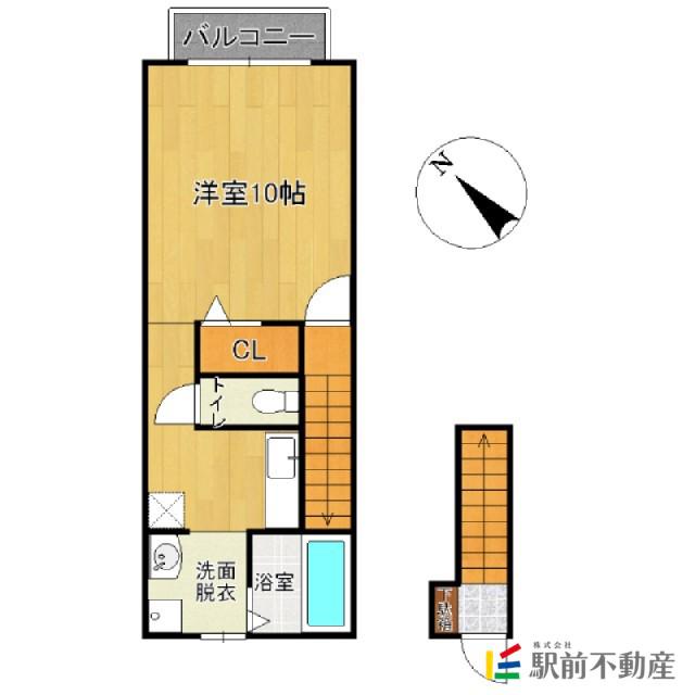ルミエール鳥栖(1K/2階)の間取り写真